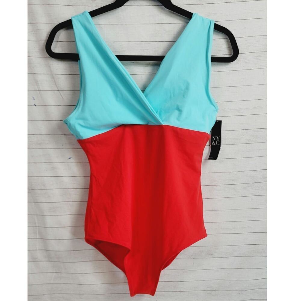 SWEETPEA by STACY FRATI for NY&CO Colorblock One Piece Swimsuit, size MEDIUM